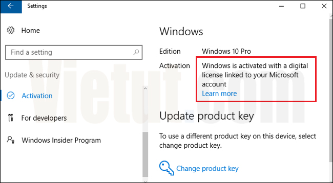 Cách kiểm tra key Windows 10 Pro - Vietut