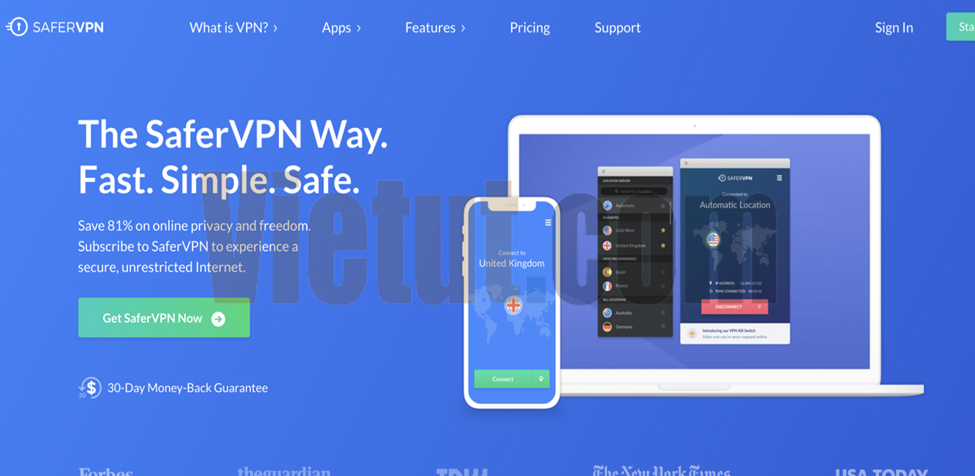 SaferVPN - Dịch vụ VPN giá rẻ tốt nhất 2021 - Vietut